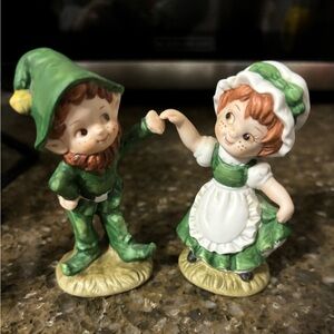 Vintage Leprechaun Boy and Girl Couple Dancing Lund's Lites #01491